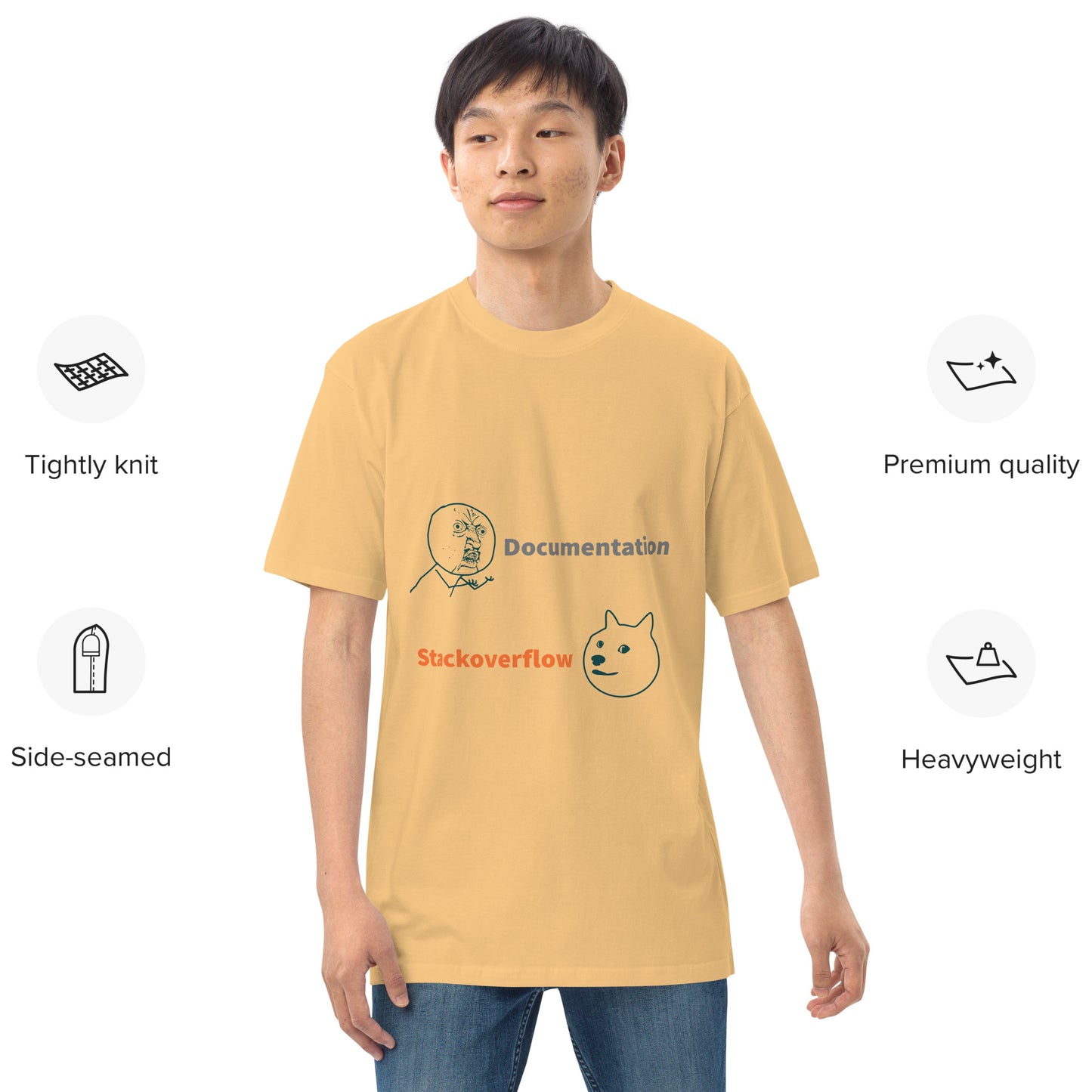 Documentation vs Stack overflow. Men’s premium heavyweight tee