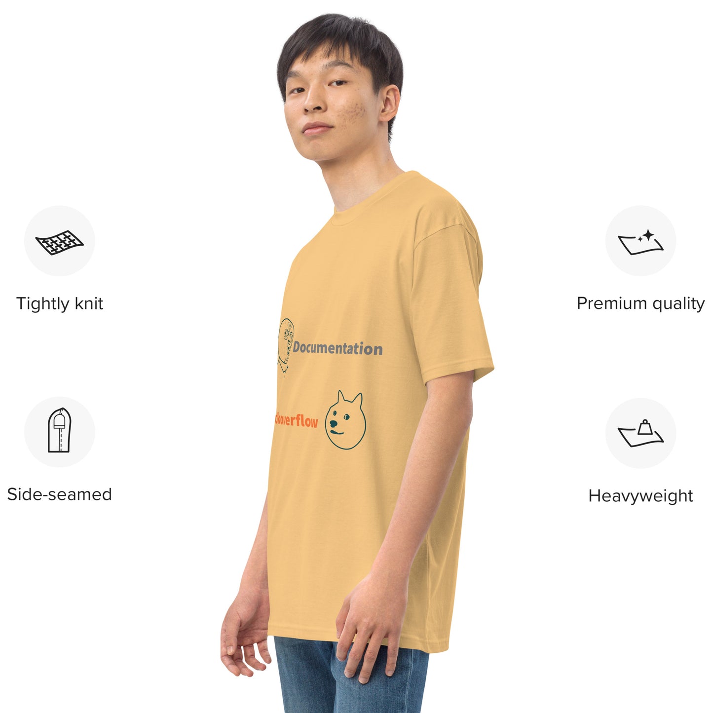 Documentation vs Stack overflow. Men’s premium heavyweight tee