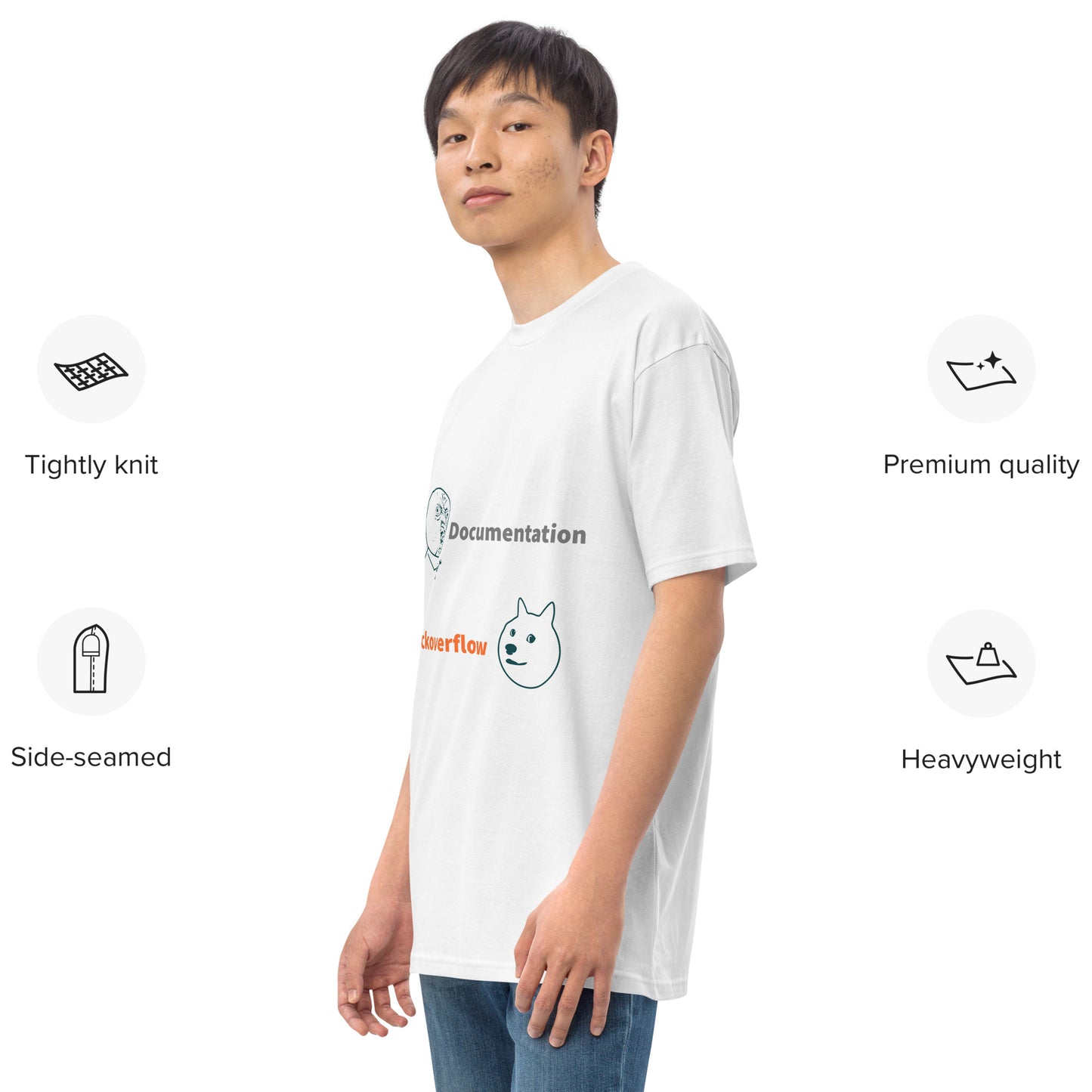 Documentation vs Stack overflow. Men’s premium heavyweight tee