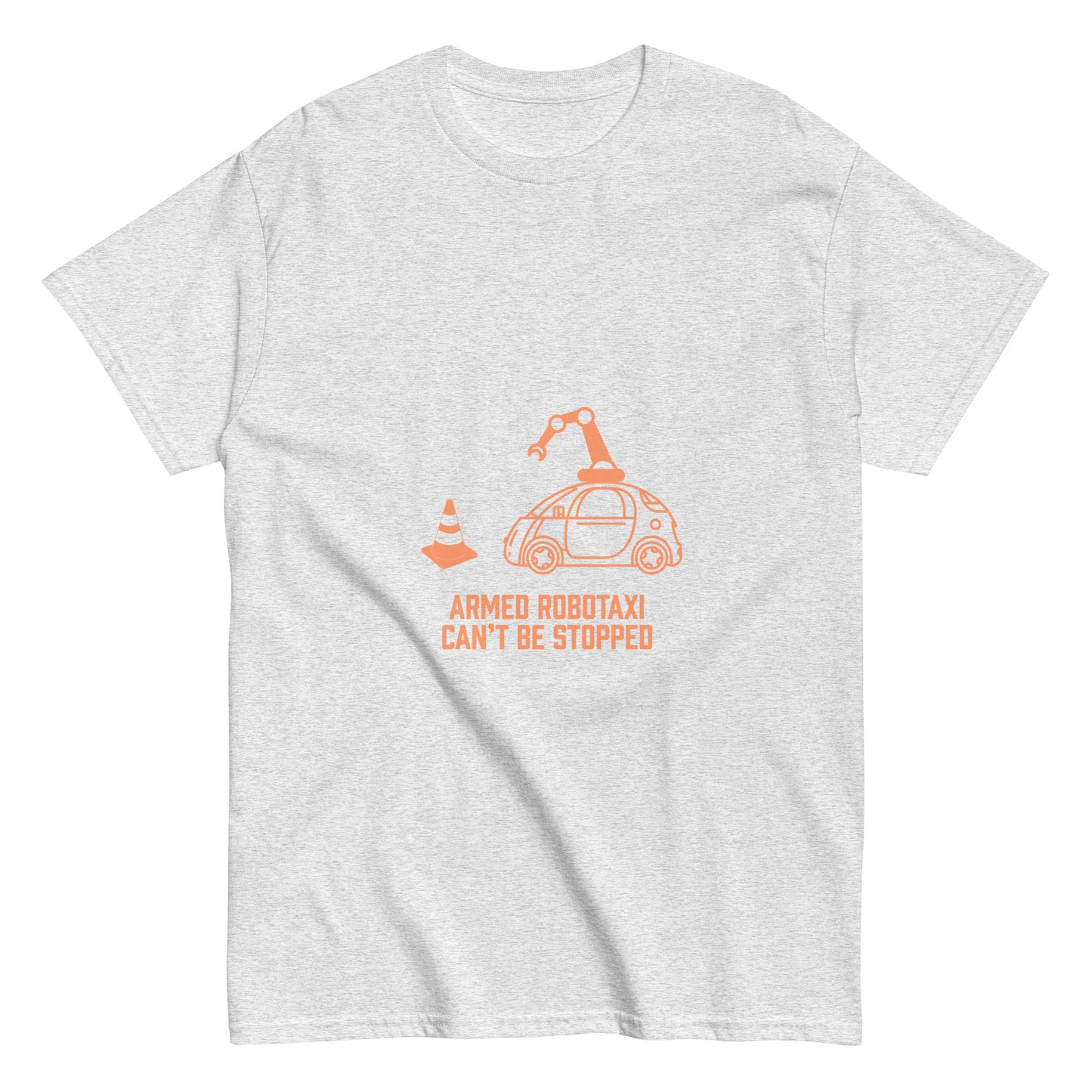 Robotaxi with an arm. Men's classic tee