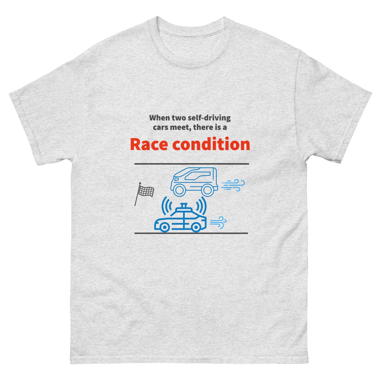 Race condition. Programmer t-shirt.