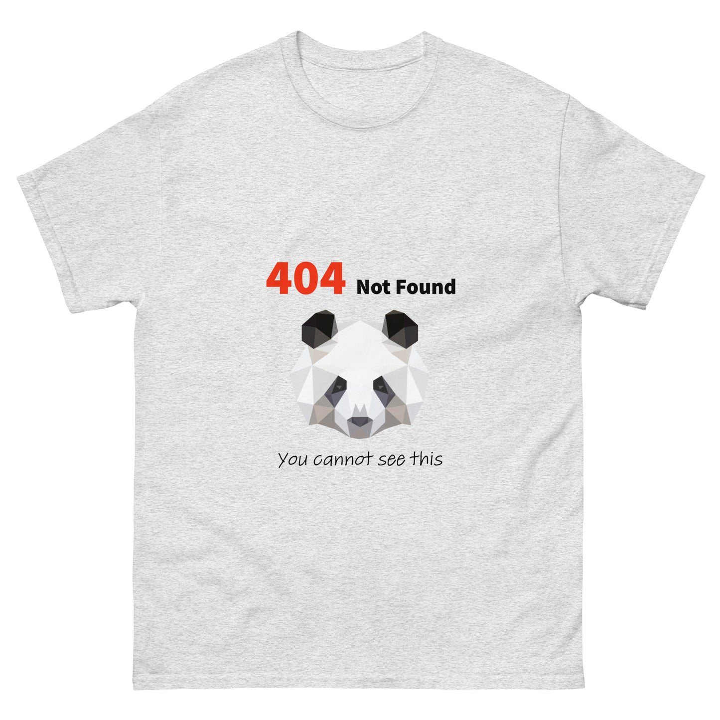 404 not found. Panda. Programmer t-shirt