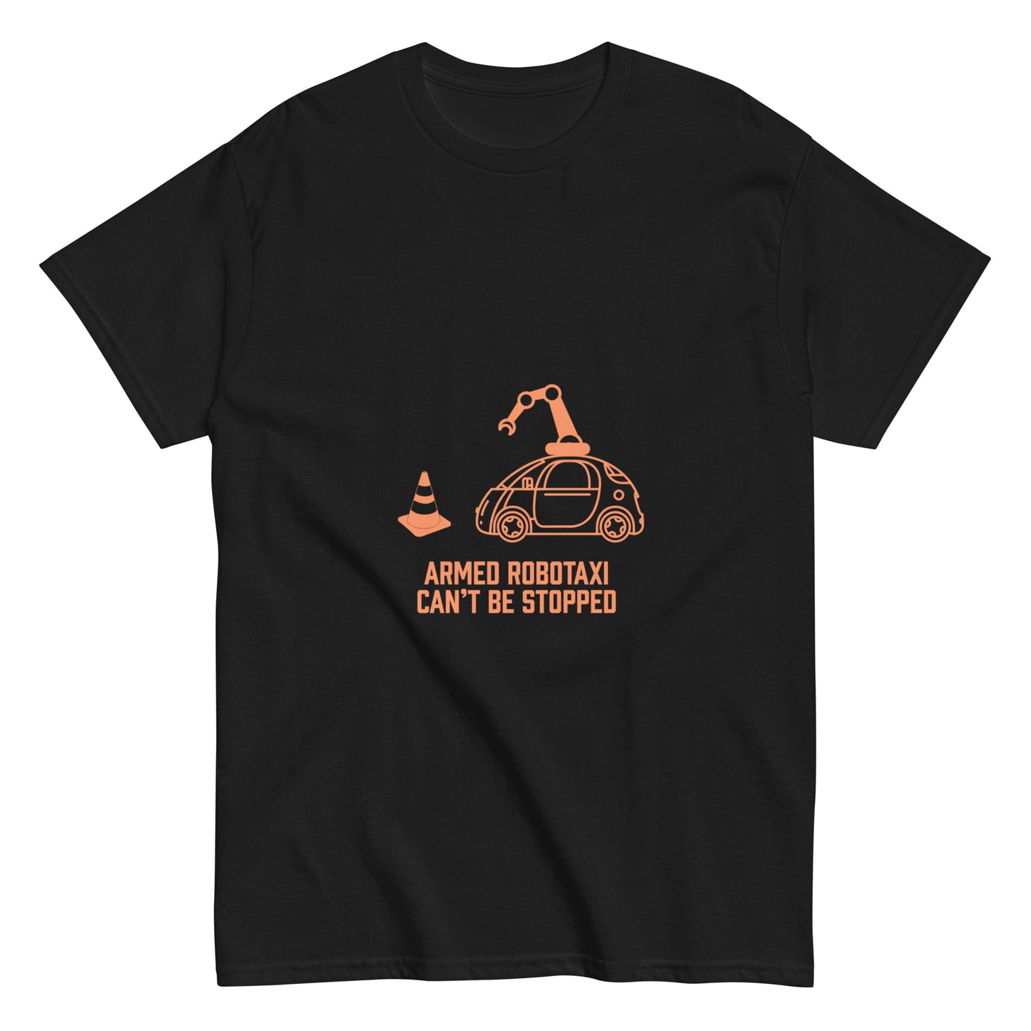 Robotaxi with an arm. Men's classic tee