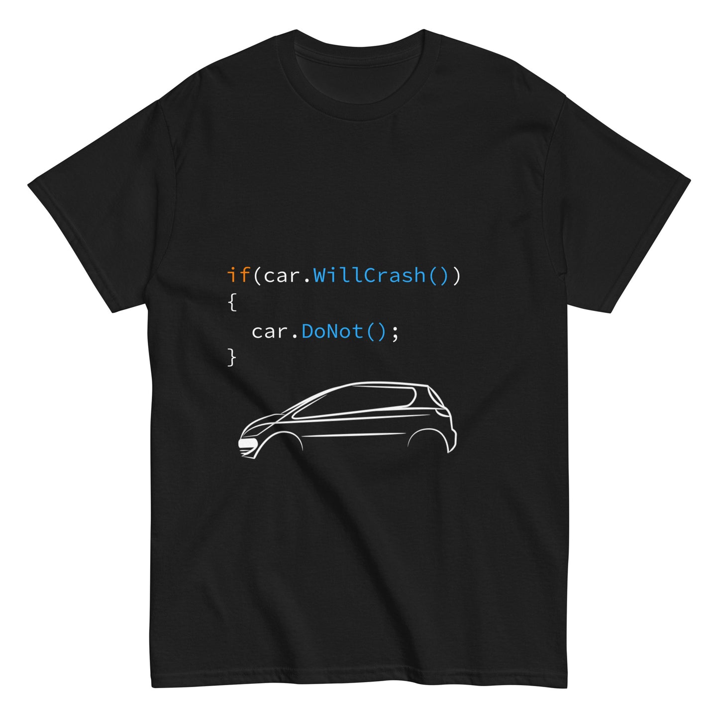 How to code self-driving. Programmer t-shirt.