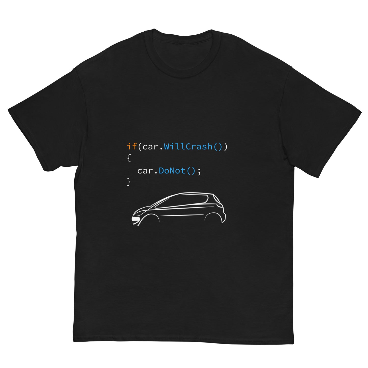 How to code self-driving. Programmer t-shirt.