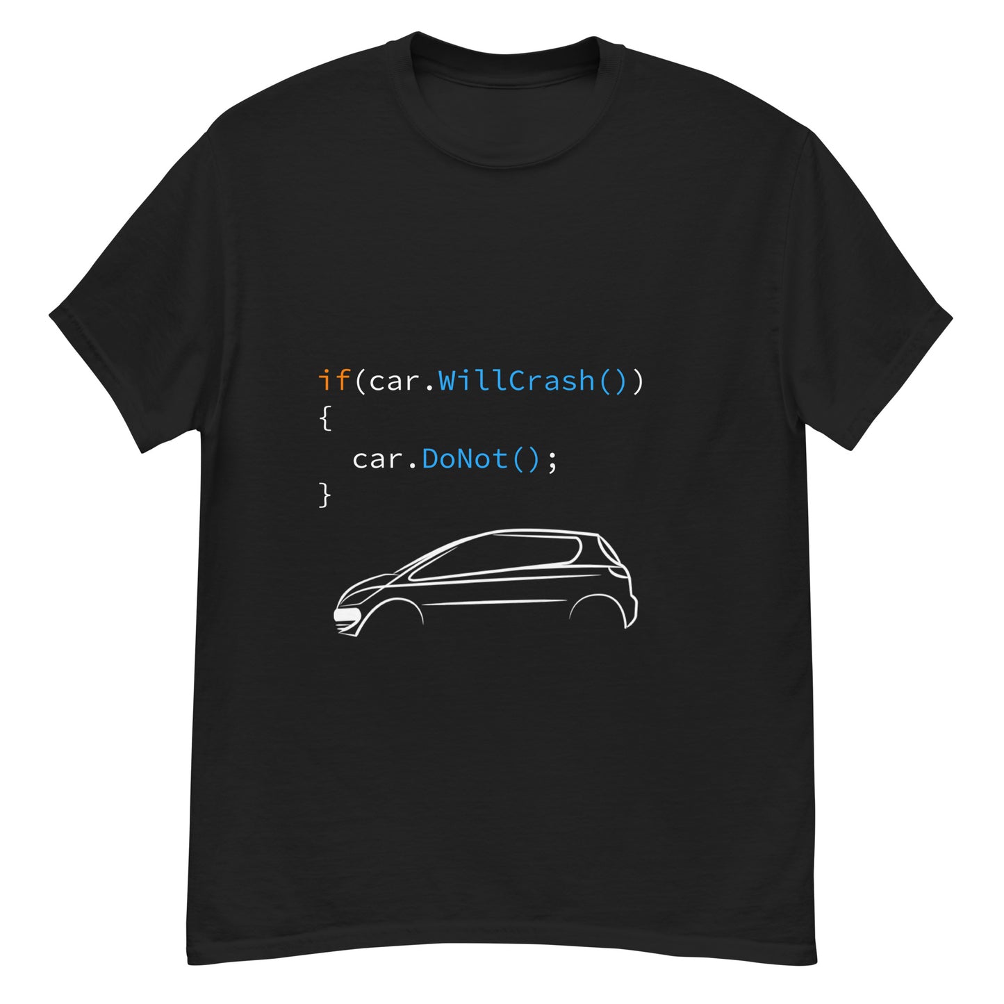 How to code self-driving. Programmer t-shirt.