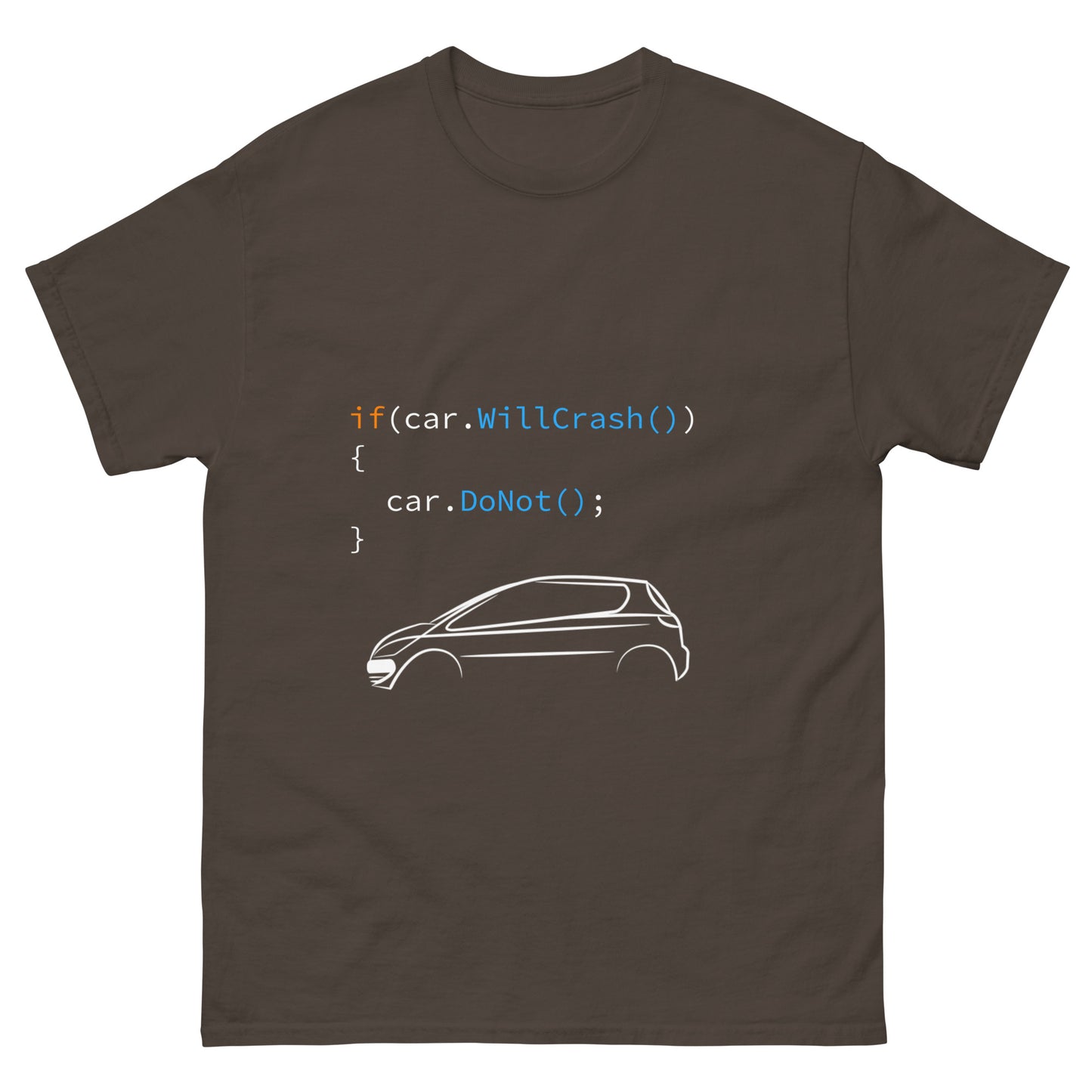 How to code self-driving. Programmer t-shirt.