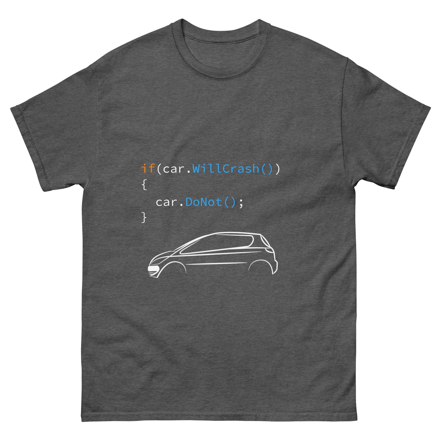 How to code self-driving. Programmer t-shirt.