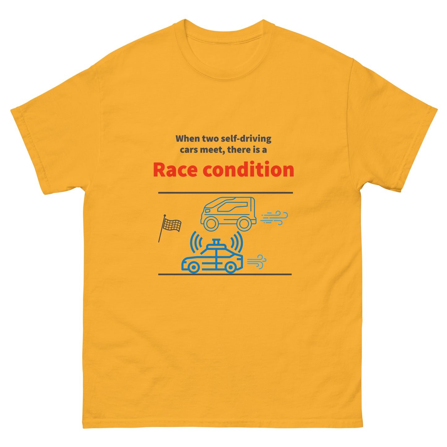 Race condition. Programmer t-shirt.