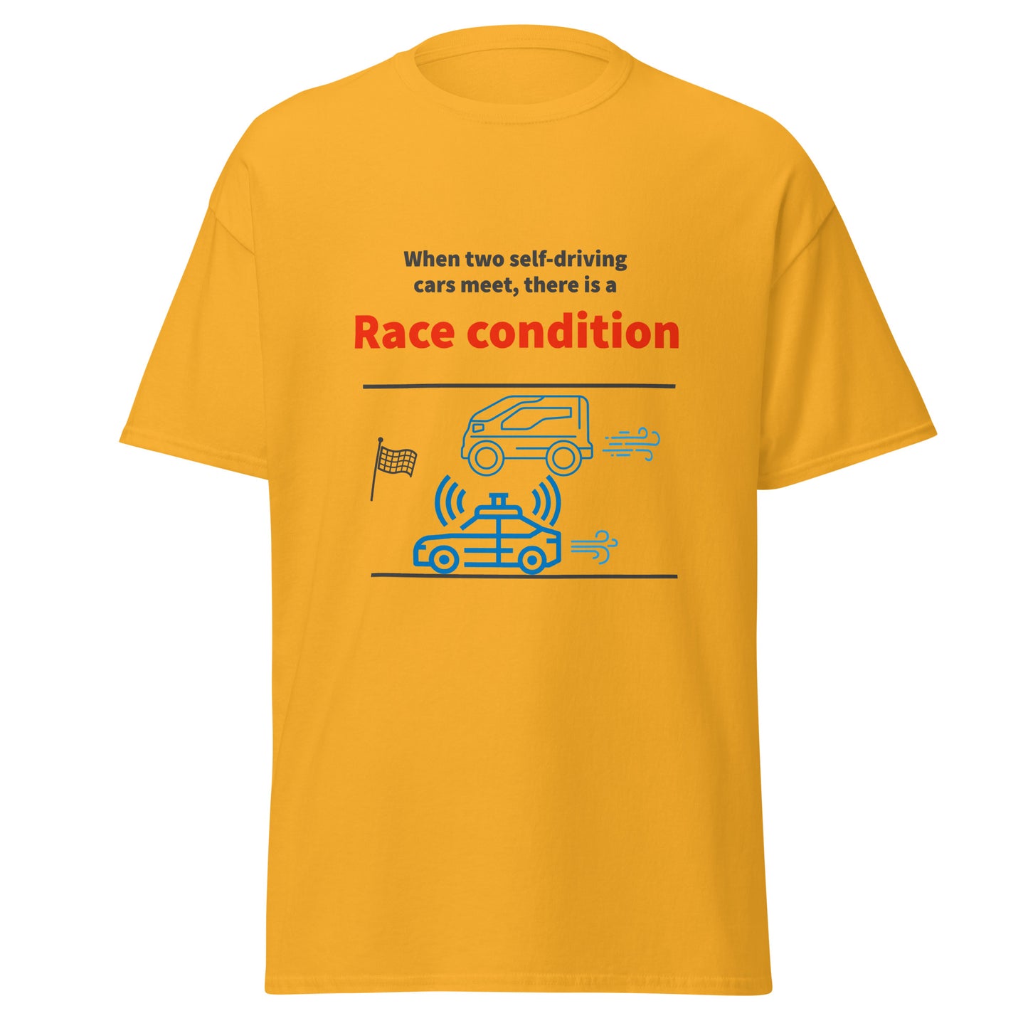 Race condition. Programmer t-shirt.