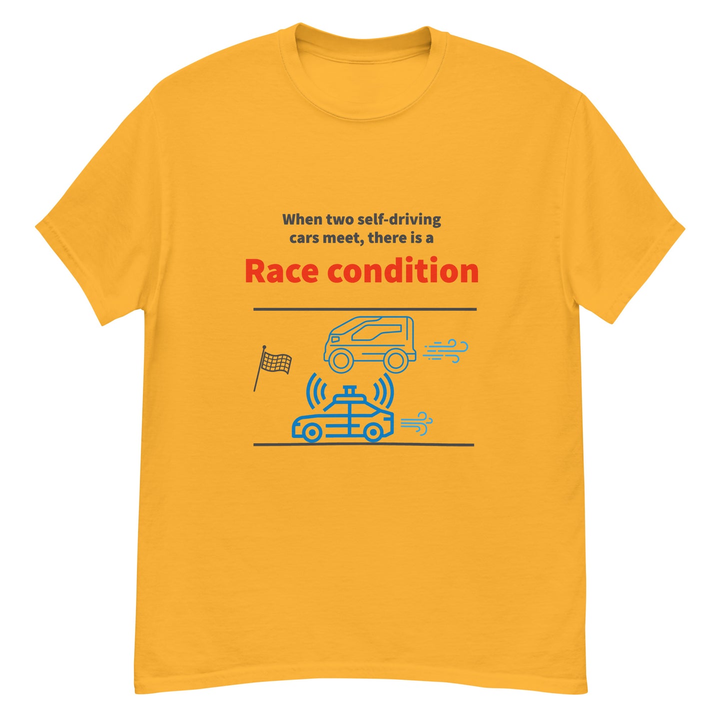 Race condition. Programmer t-shirt.