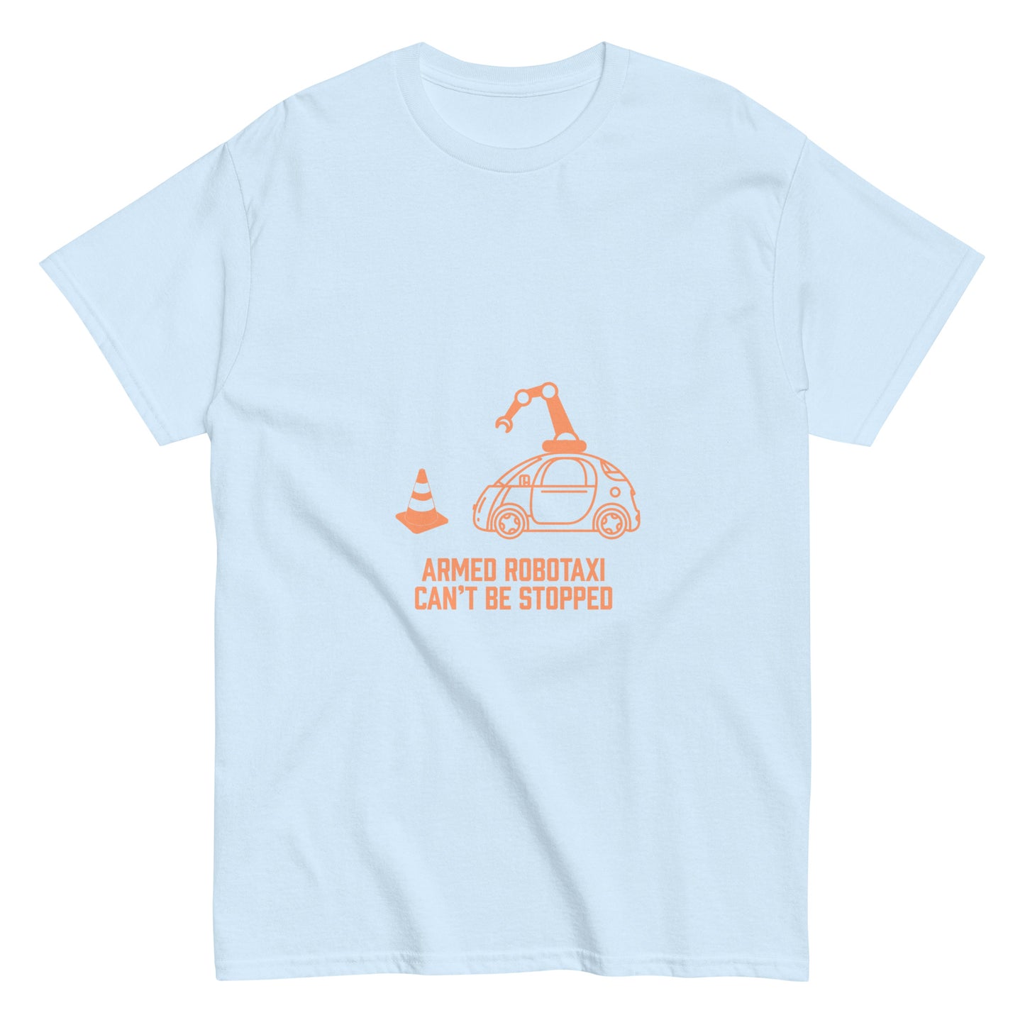 Robotaxi with an arm. Men's classic tee