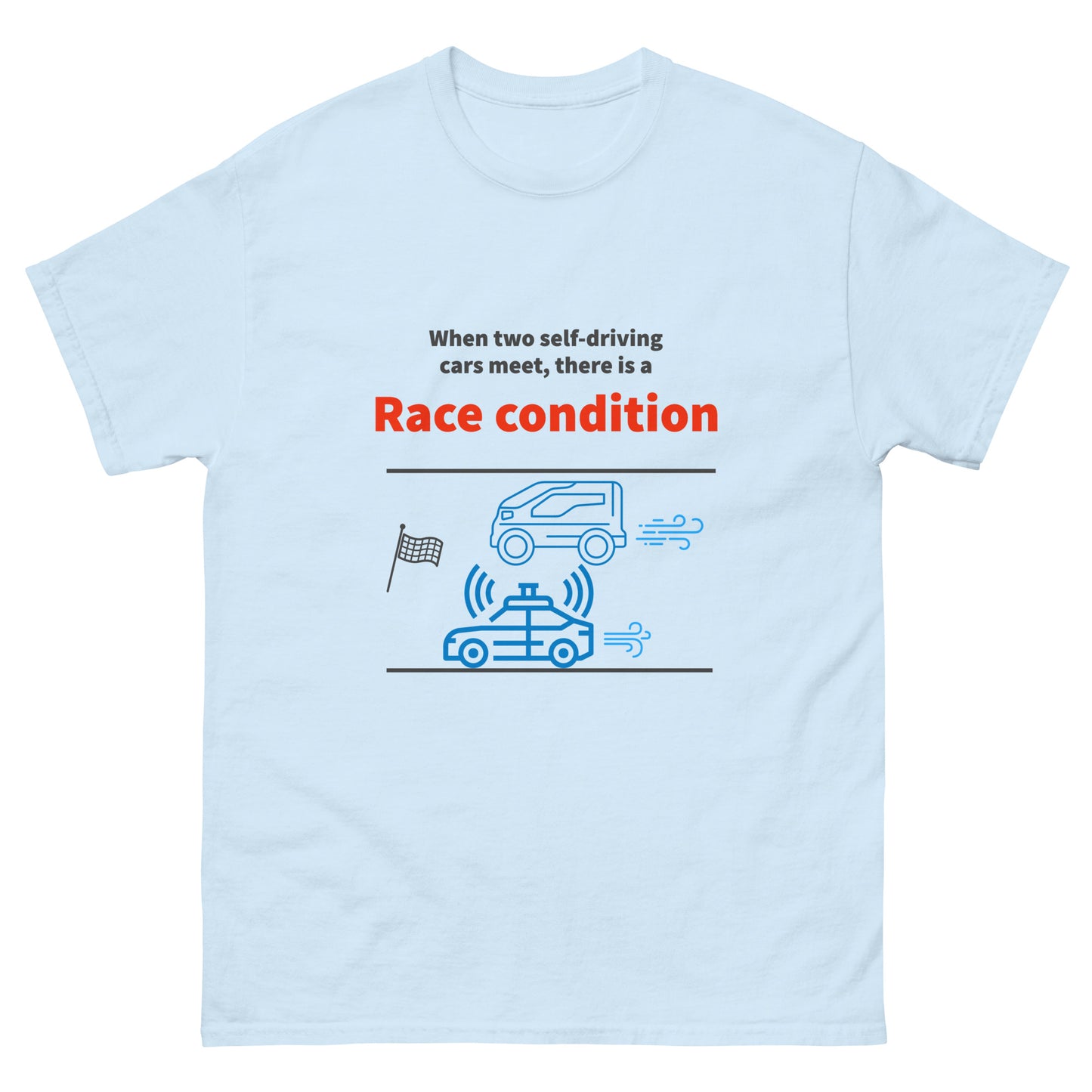 Race condition. Programmer t-shirt.