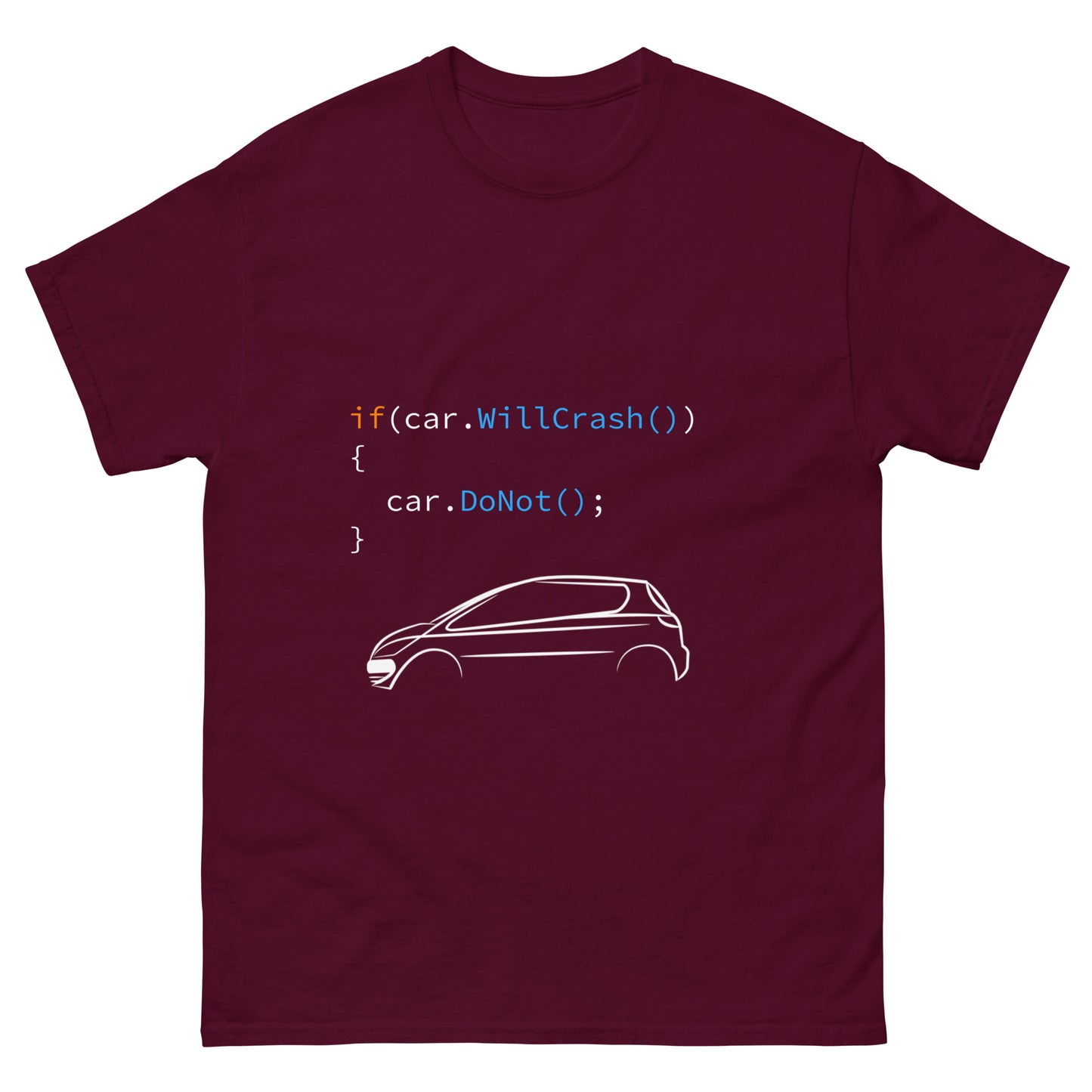 How to code self-driving. Programmer t-shirt.