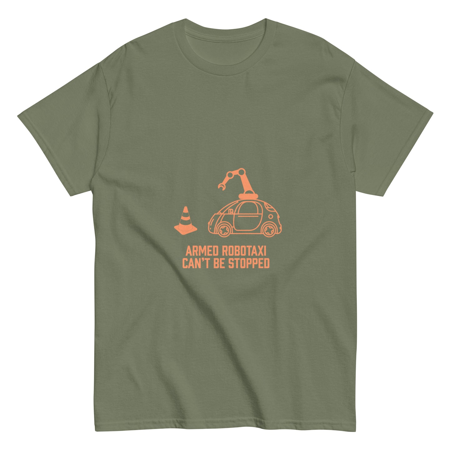 Robotaxi with an arm. Men's classic tee