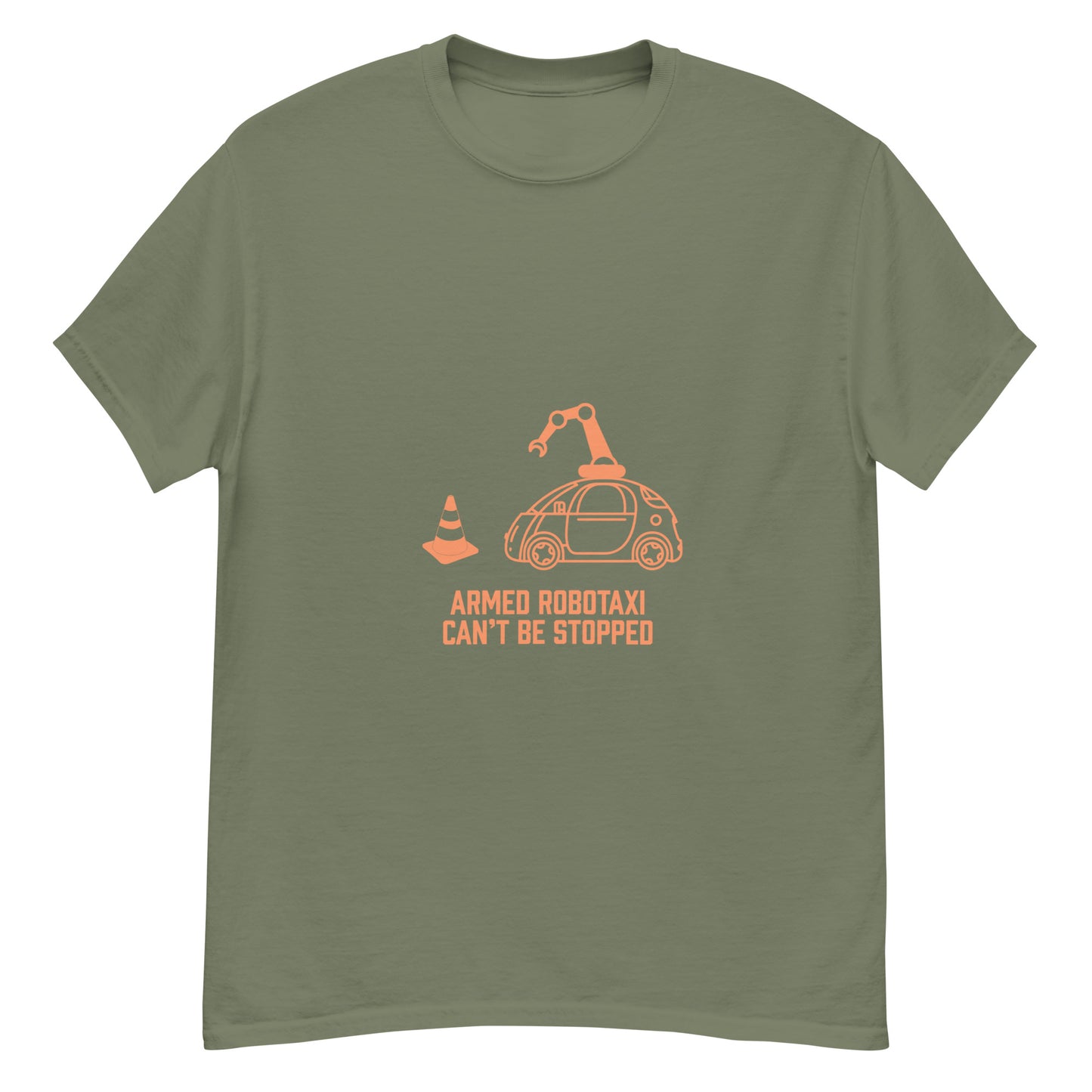 Robotaxi with an arm. Men's classic tee