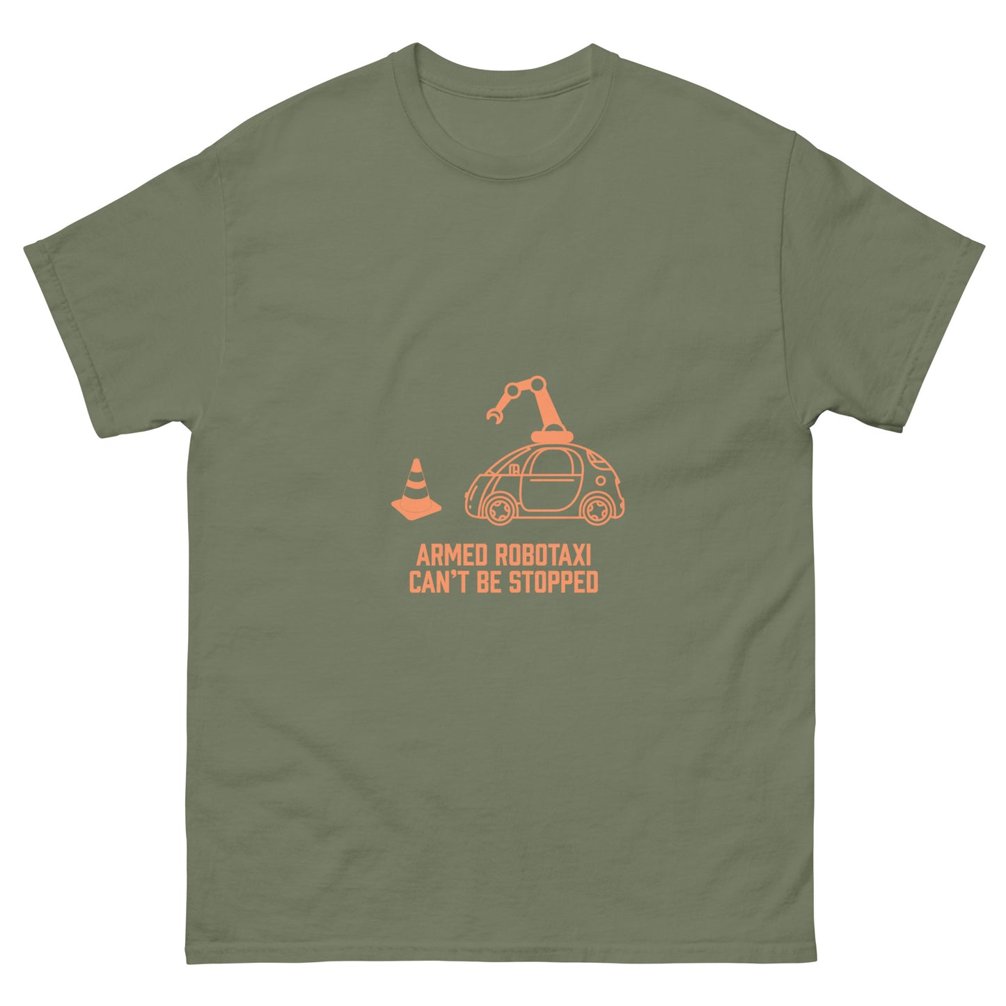 Robotaxi with an arm. Men's classic tee