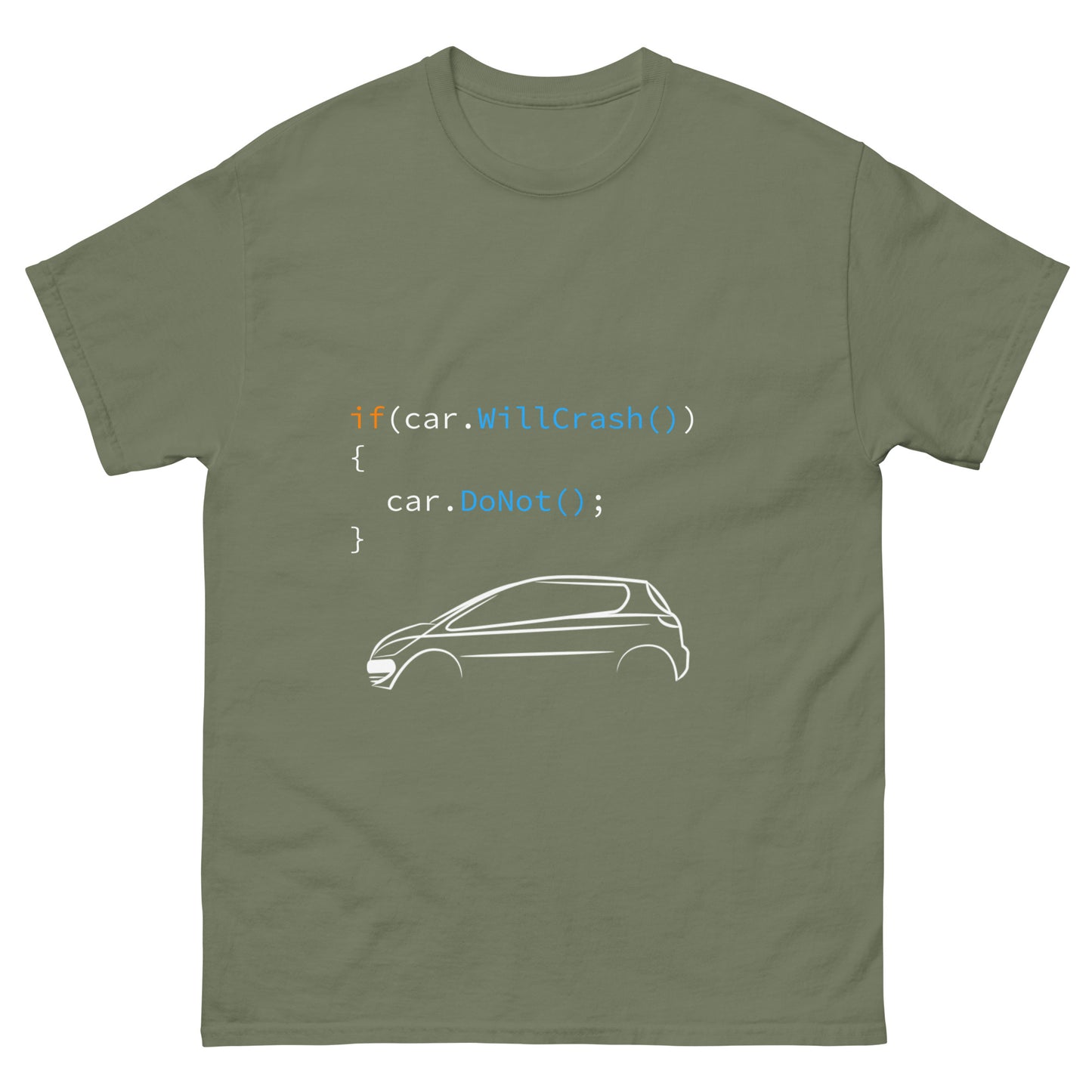 How to code self-driving. Programmer t-shirt.