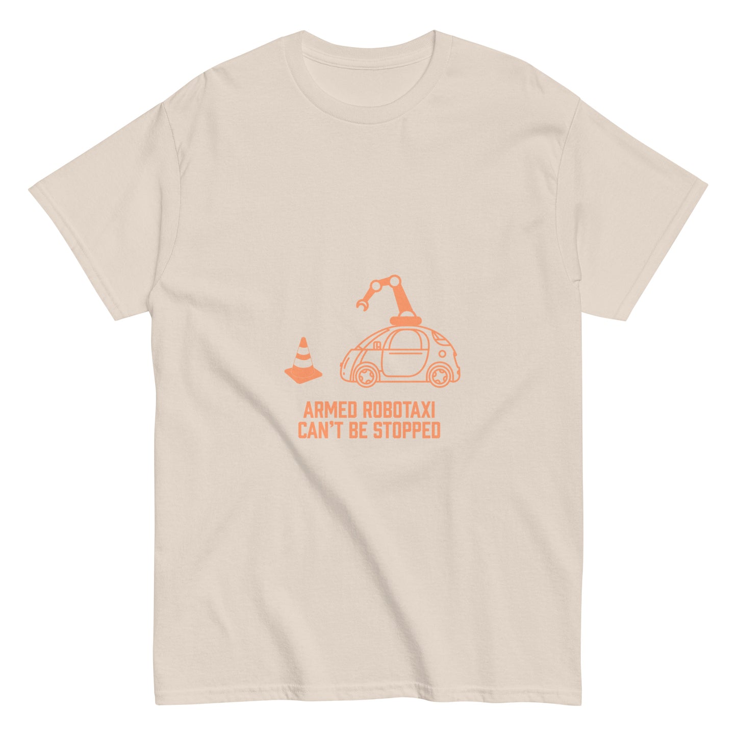 Robotaxi with an arm. Men's classic tee