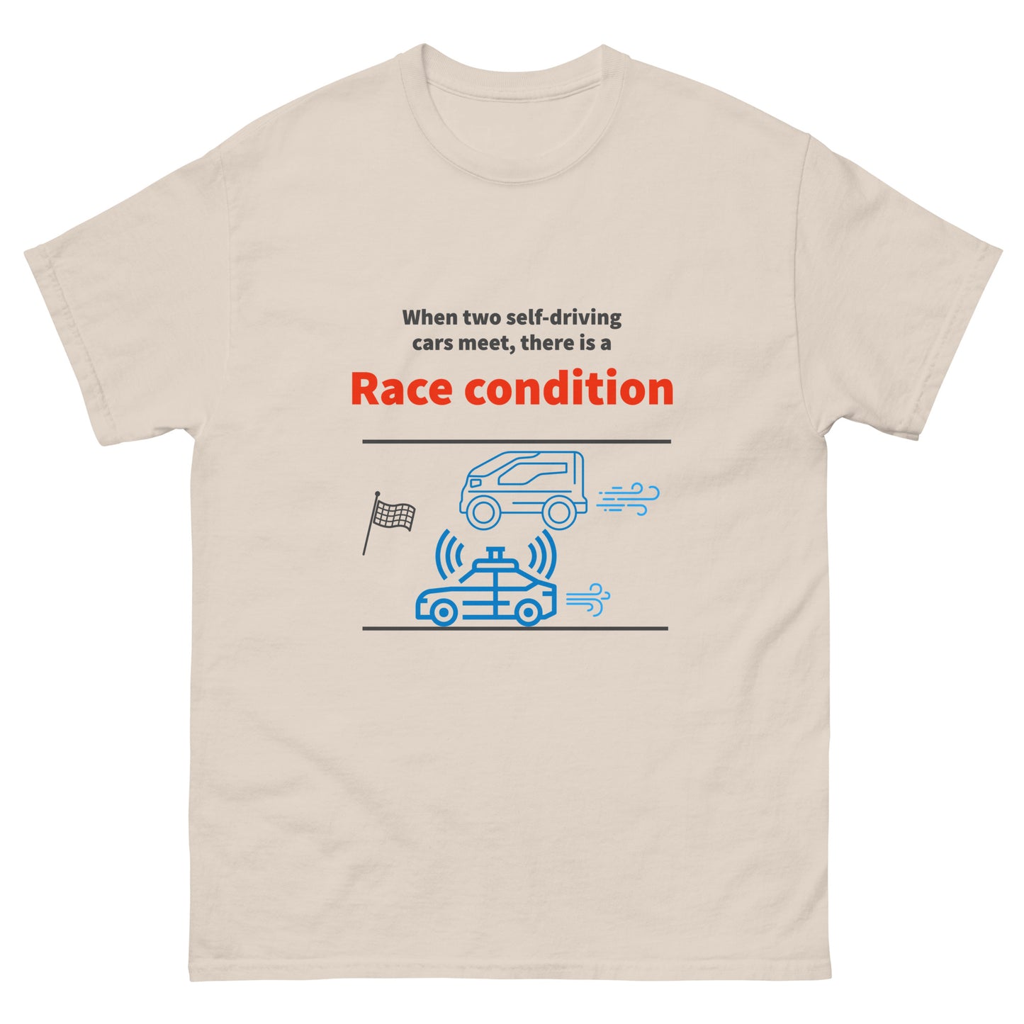 Race condition. Programmer t-shirt.