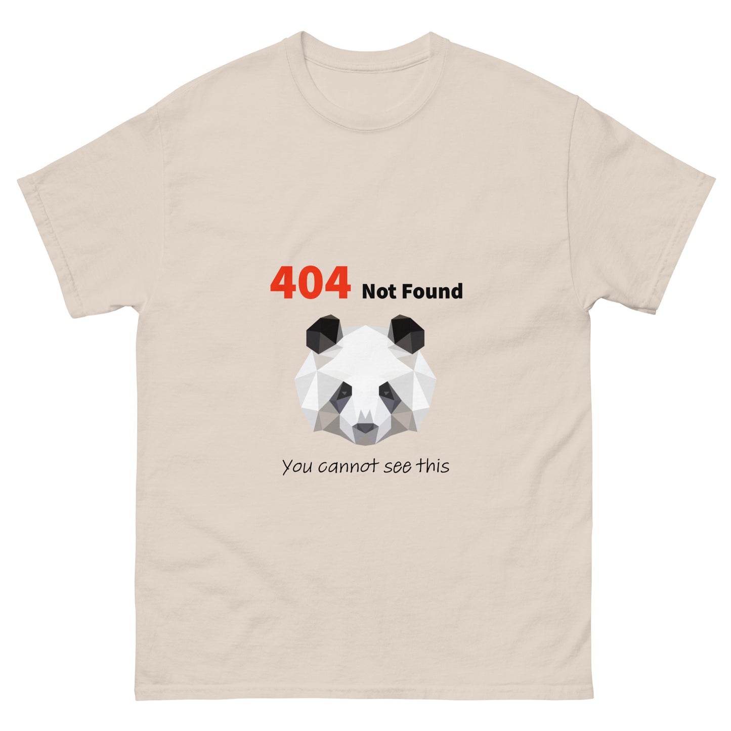 404 not found. Panda. Programmer t-shirt