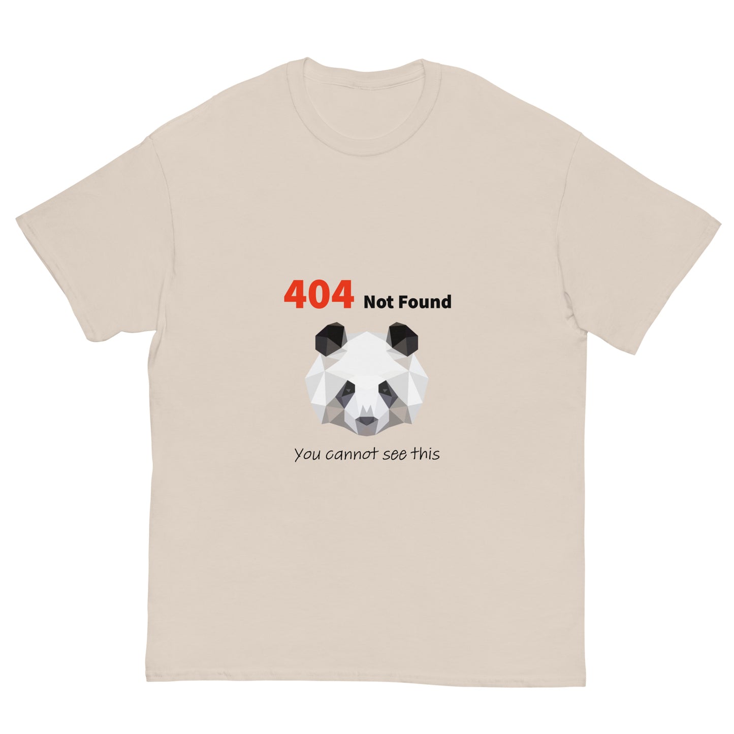 404 not found. Panda. Programmer t-shirt