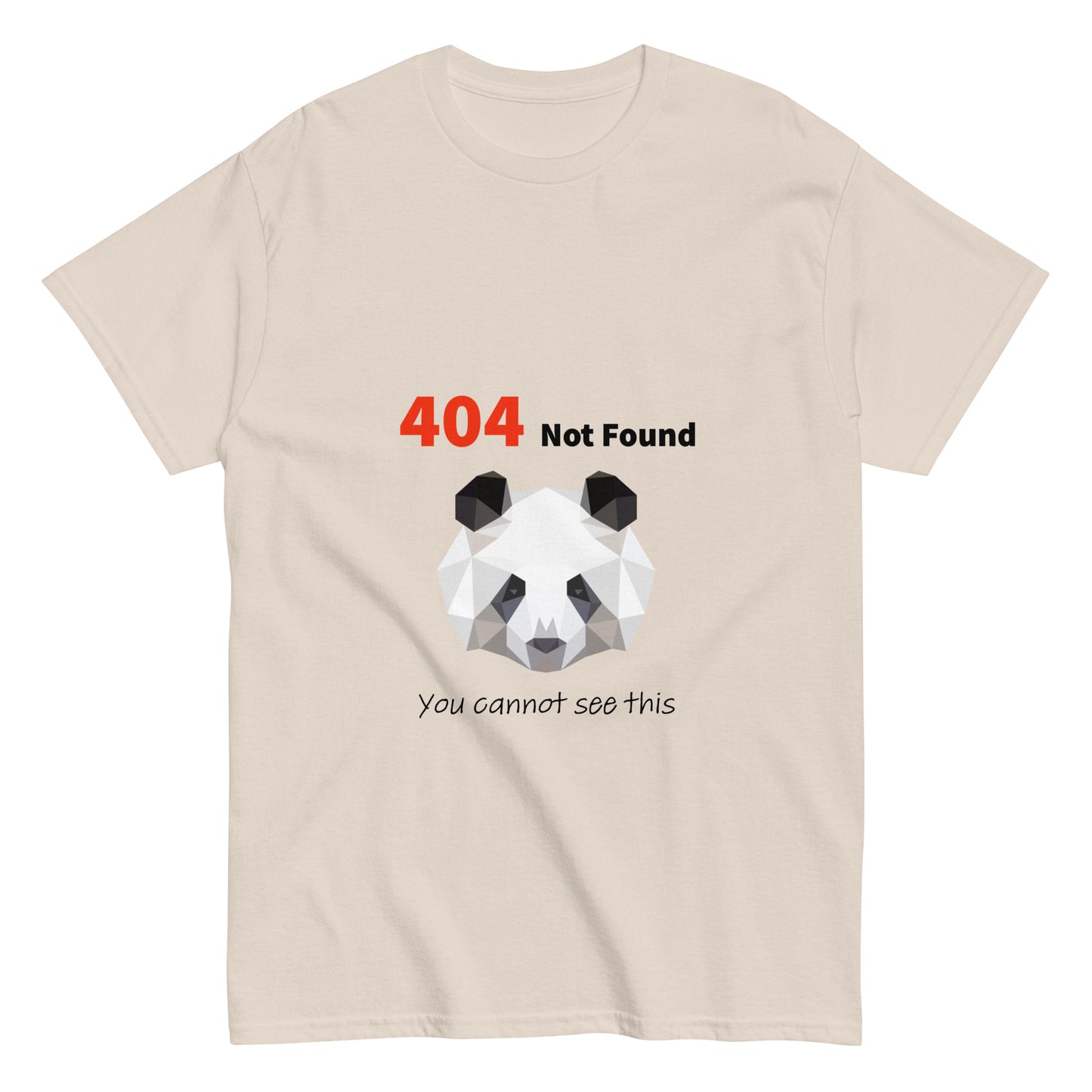 404 not found. Panda. Programmer t-shirt