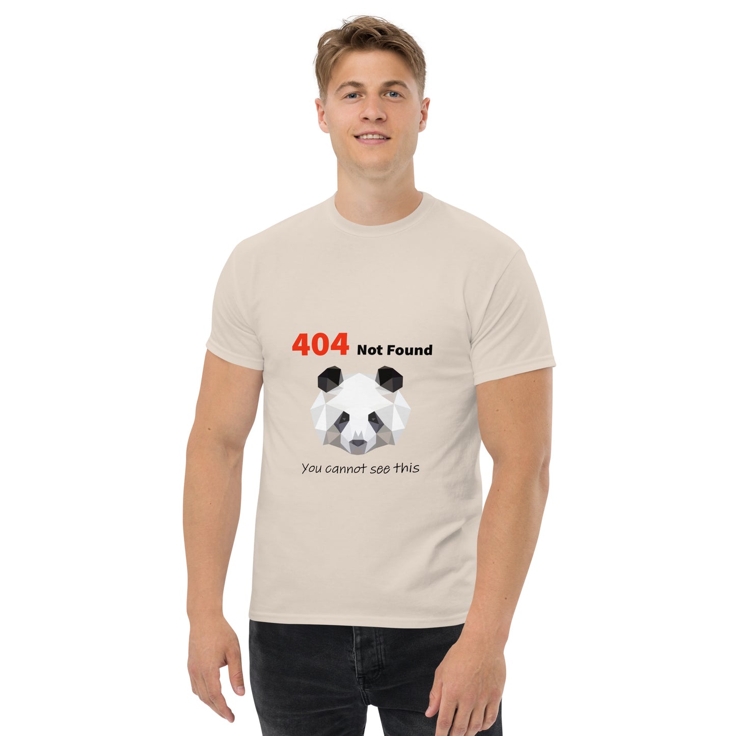 404 not found. Panda. Programmer t-shirt