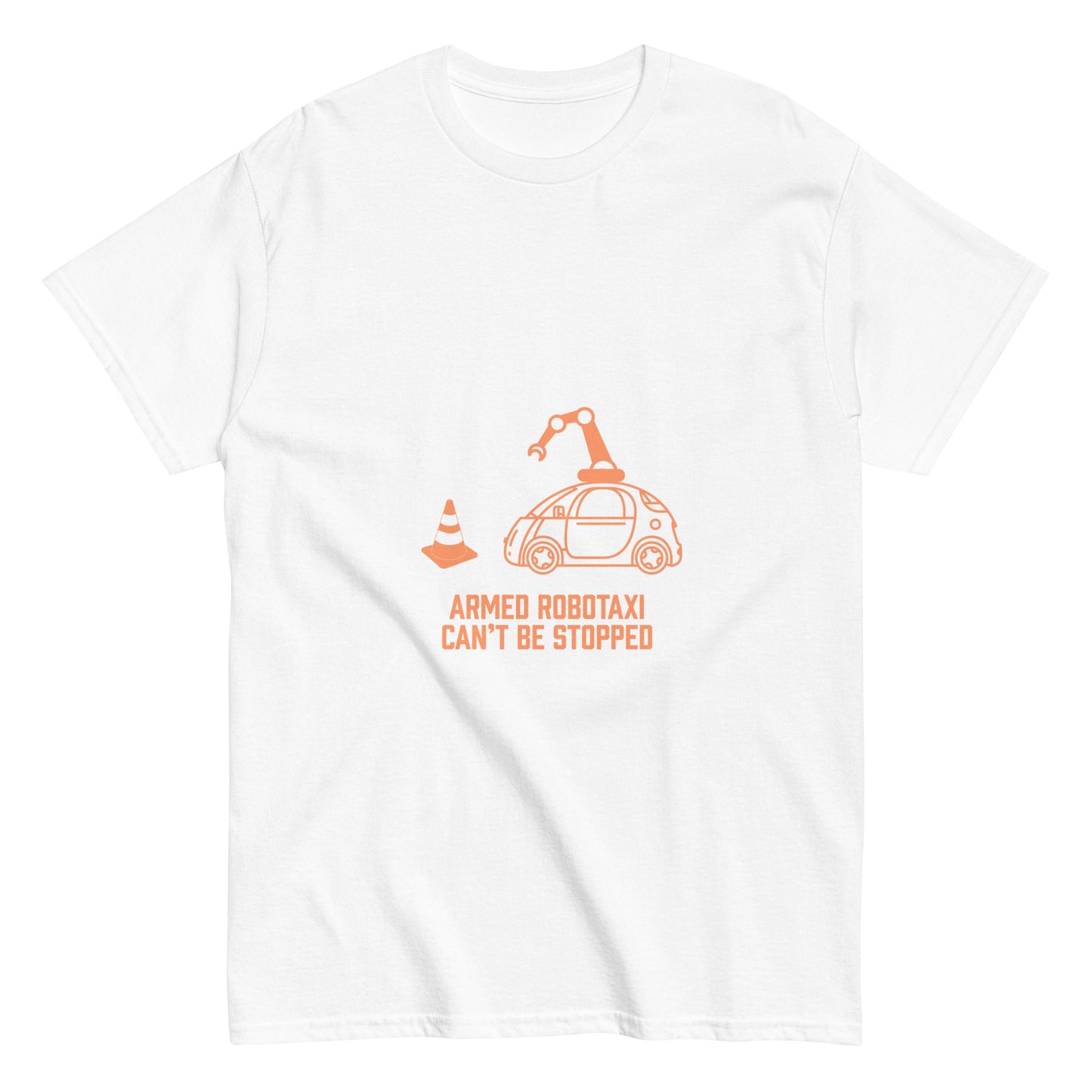 Robotaxi with an arm. Men's classic tee