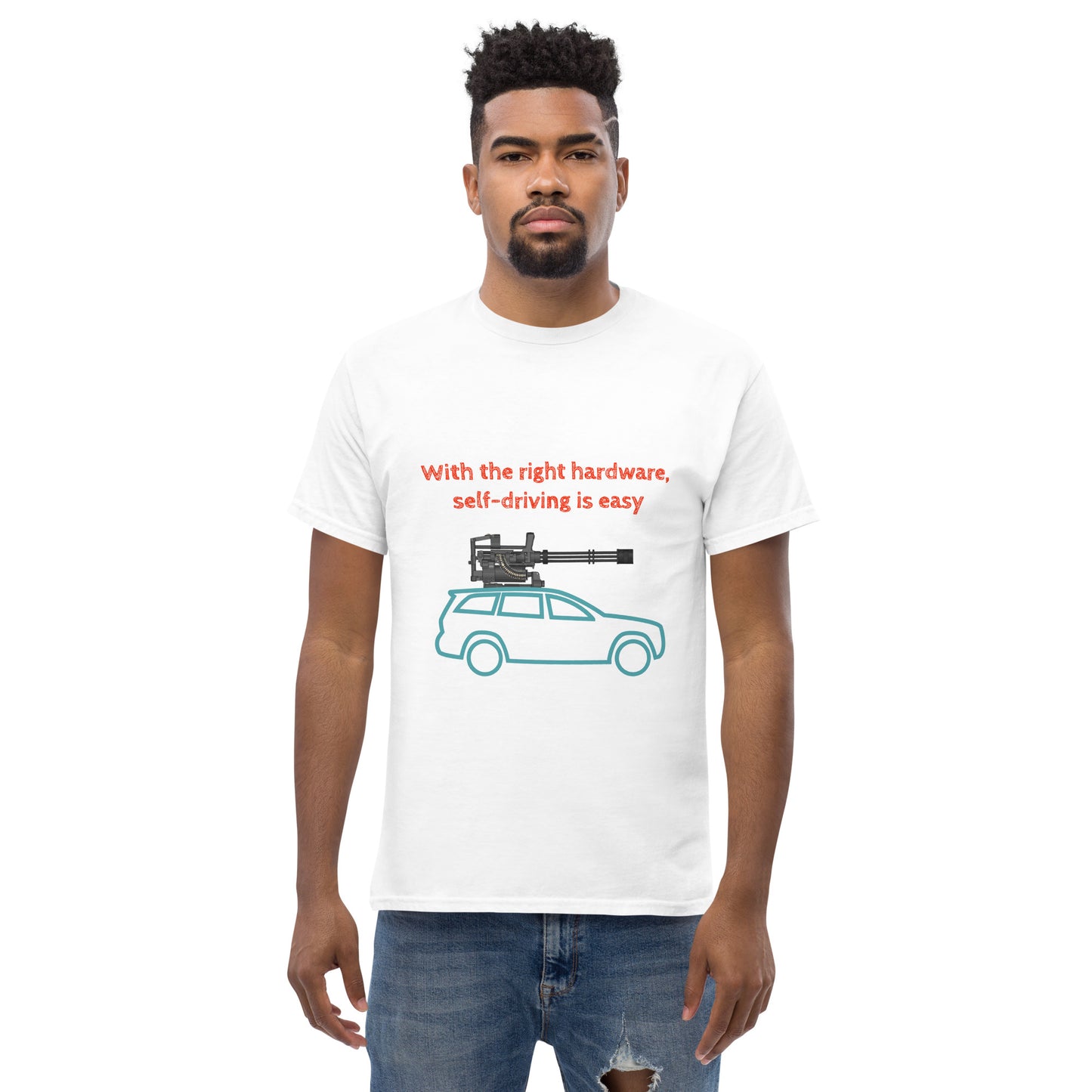 Self-driving is easy. Programmer T-shirt