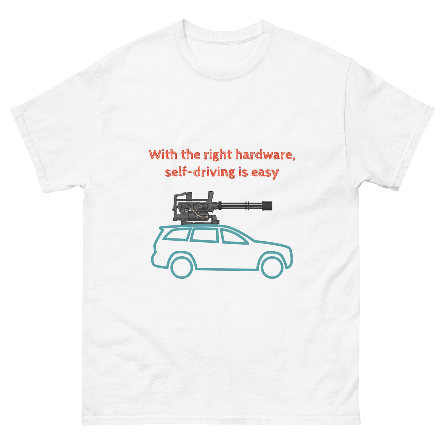 Self-driving is easy. Programmer T-shirt