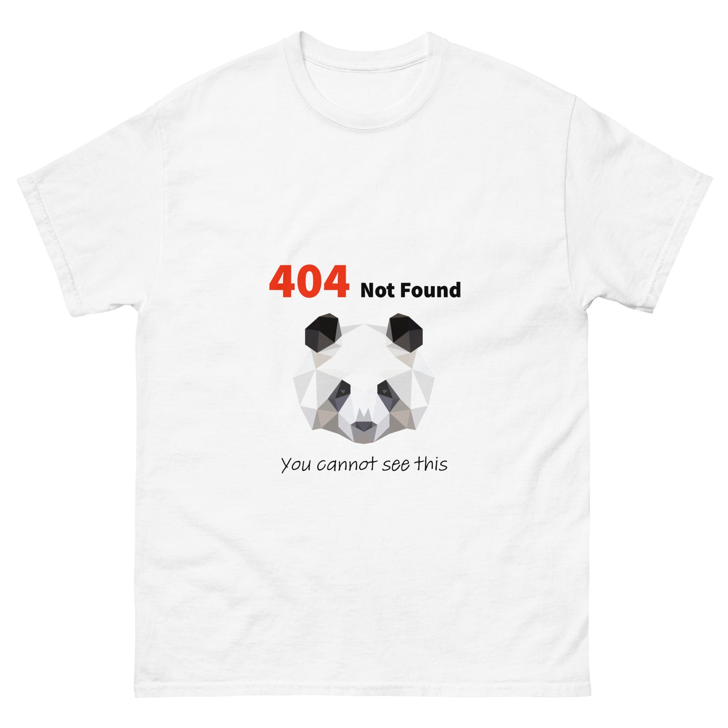 404 not found. Panda. Programmer t-shirt