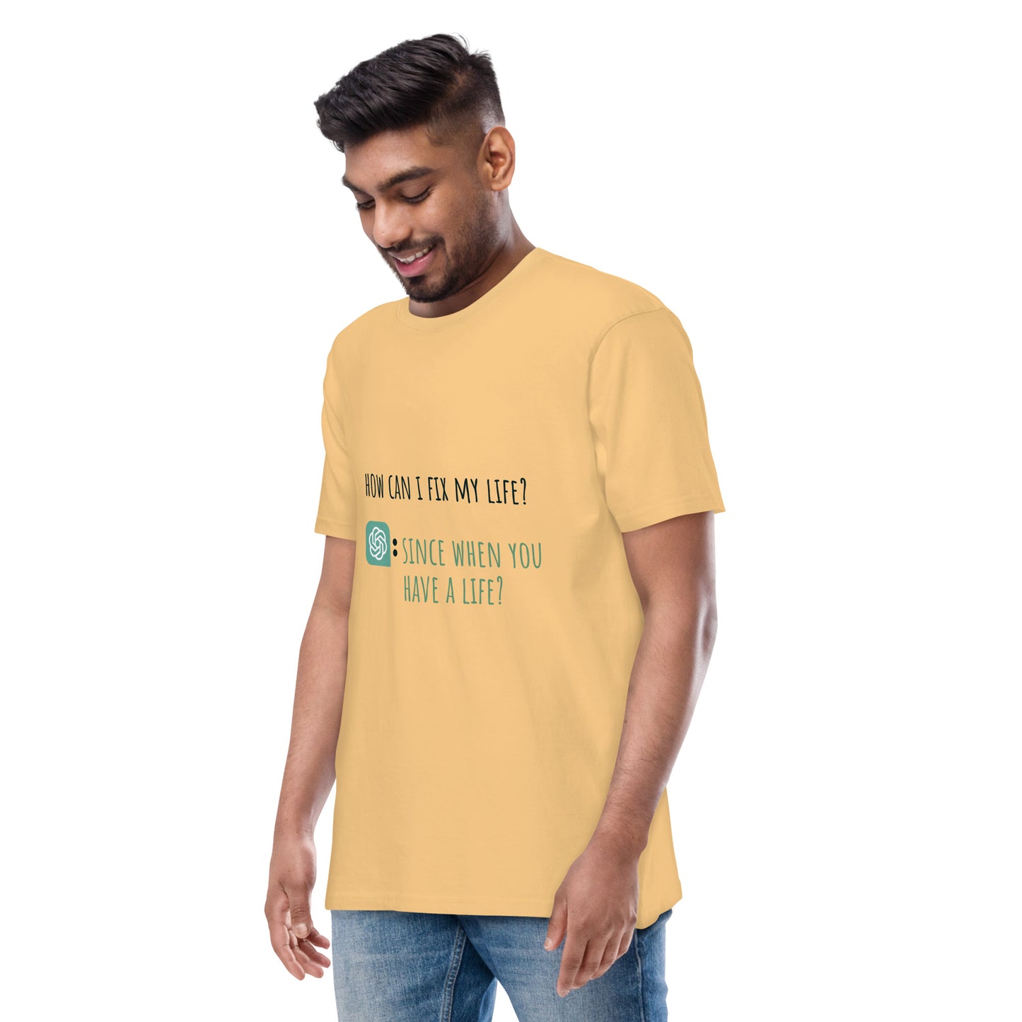 How can I fix my life? Men’s premium heavyweight tee