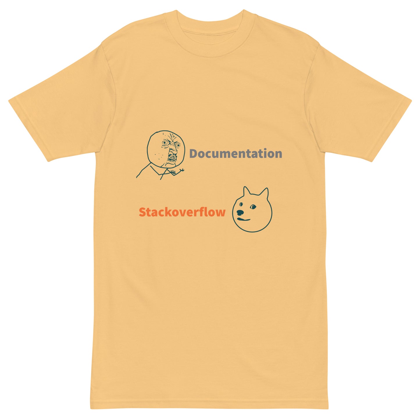 Documentation vs Stack overflow. Men’s premium heavyweight tee