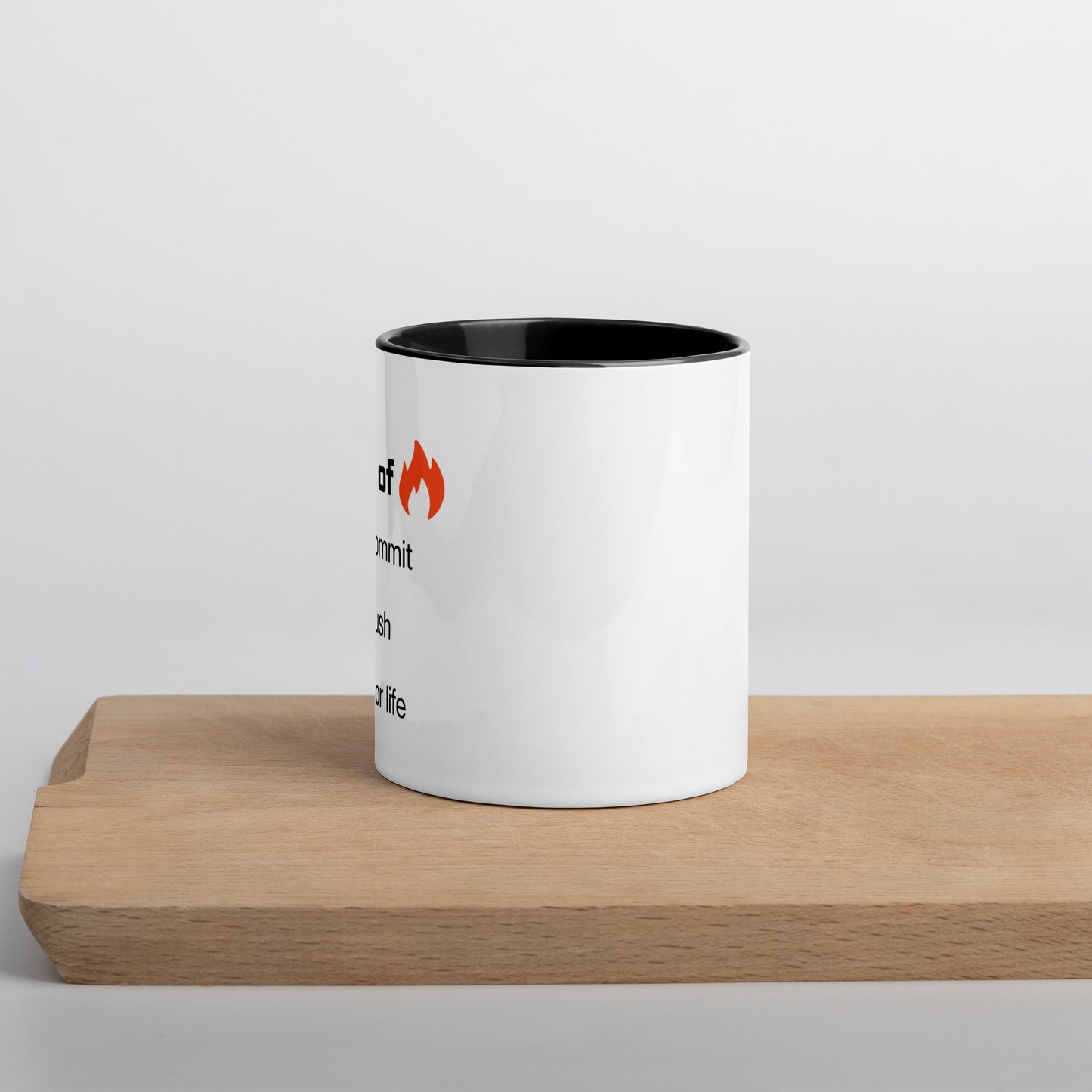 In case of fire. Mug with Color Inside