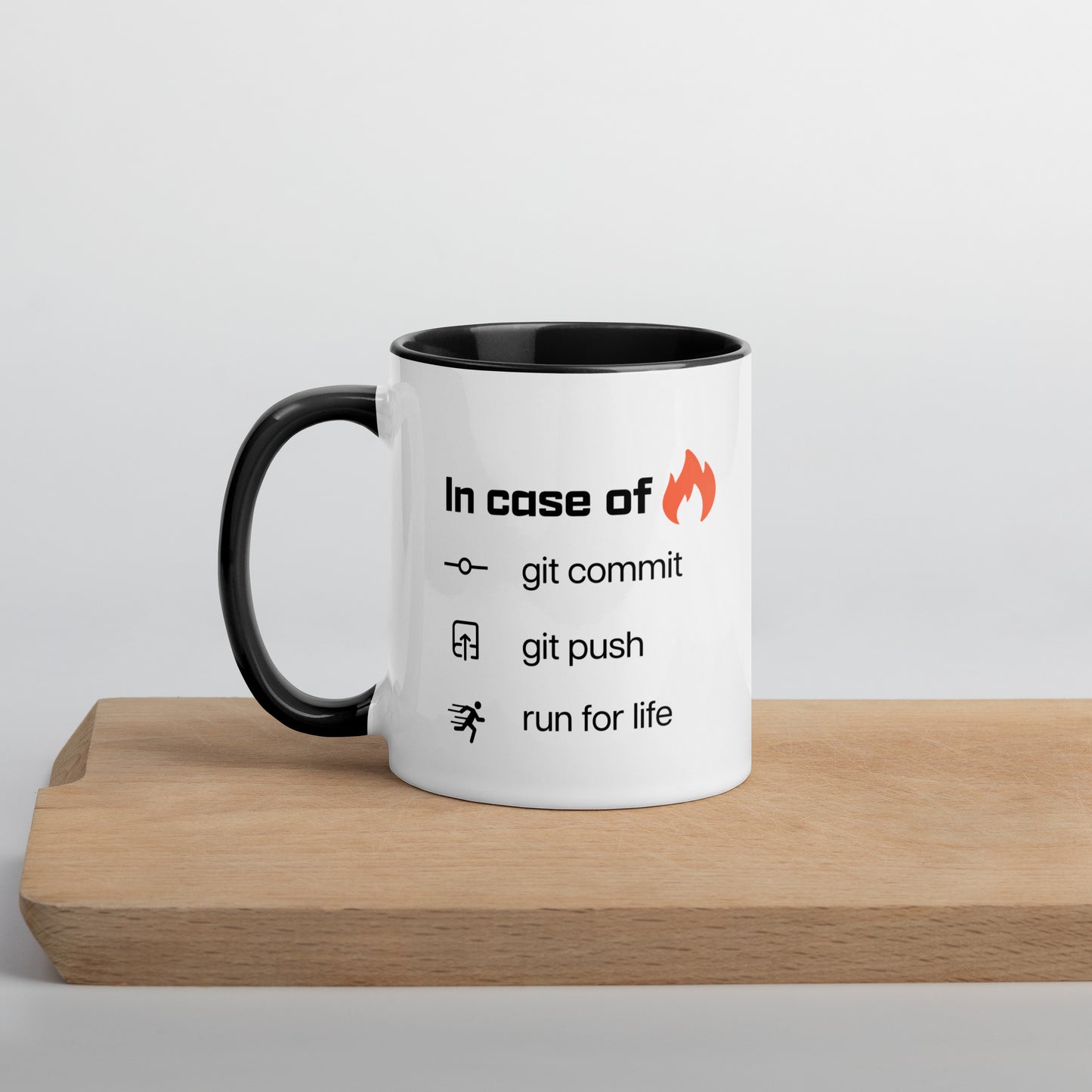 In case of fire. Mug with Color Inside