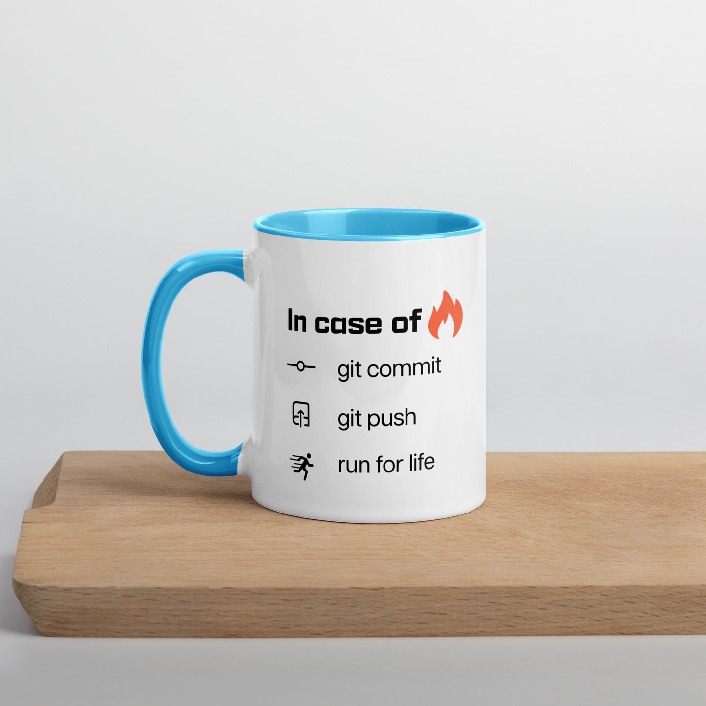 In case of fire. Mug with Color Inside