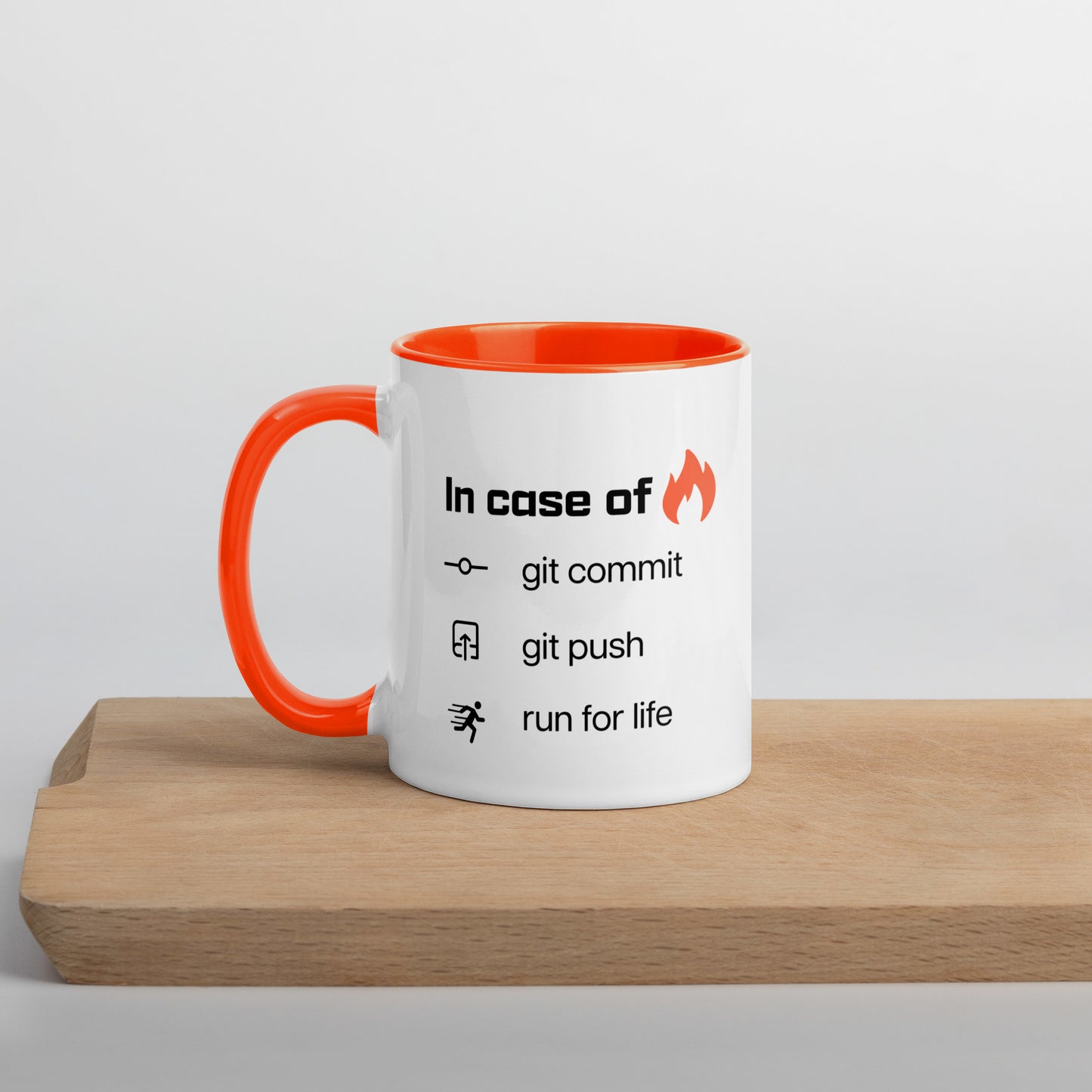 In case of fire. Mug with Color Inside