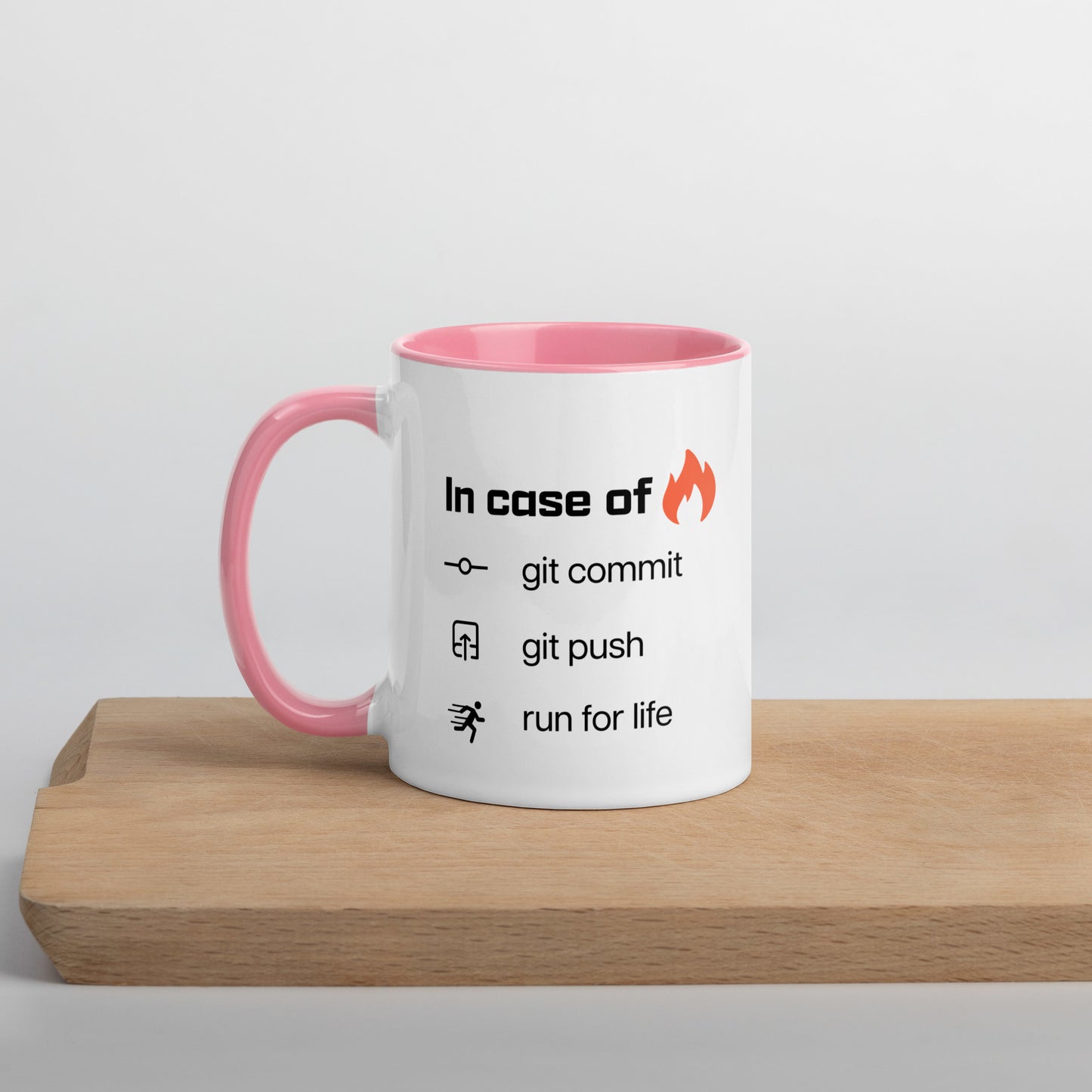 In case of fire. Mug with Color Inside