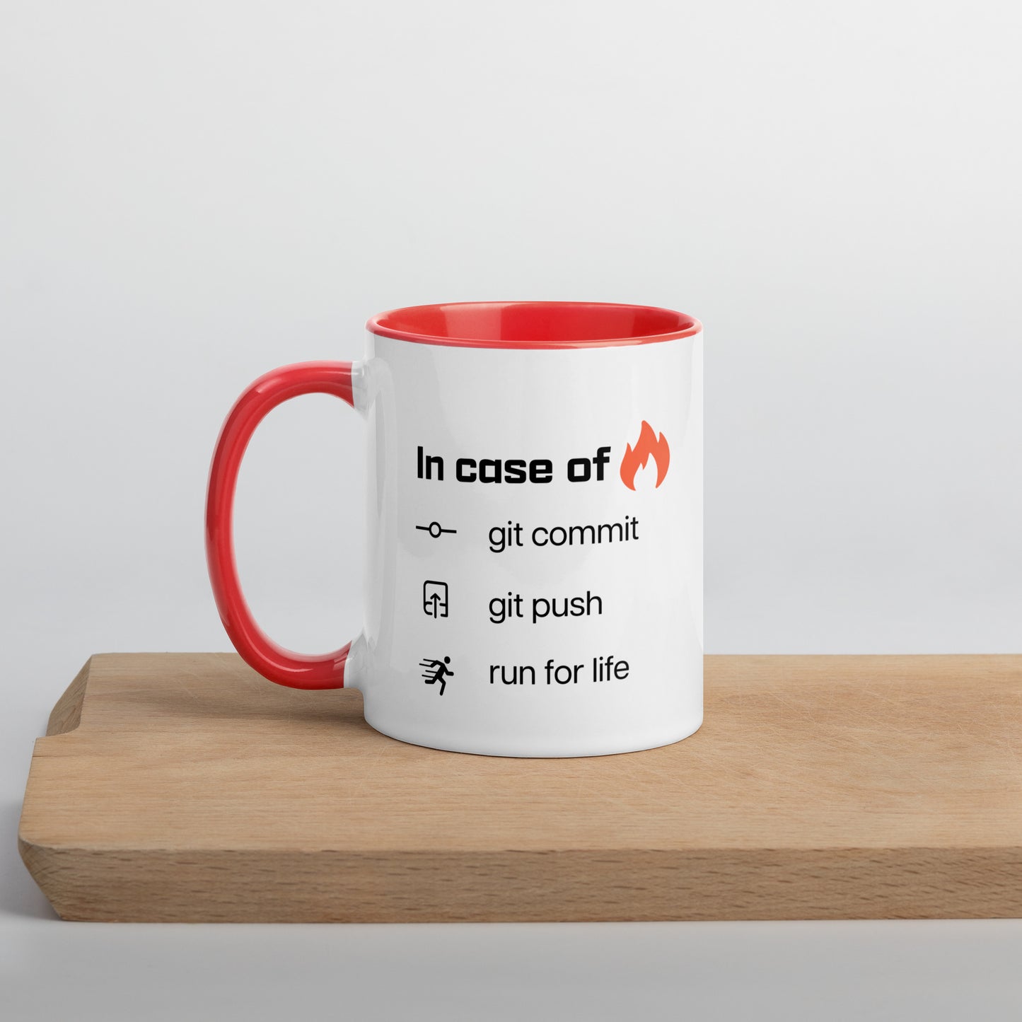 In case of fire. Mug with Color Inside