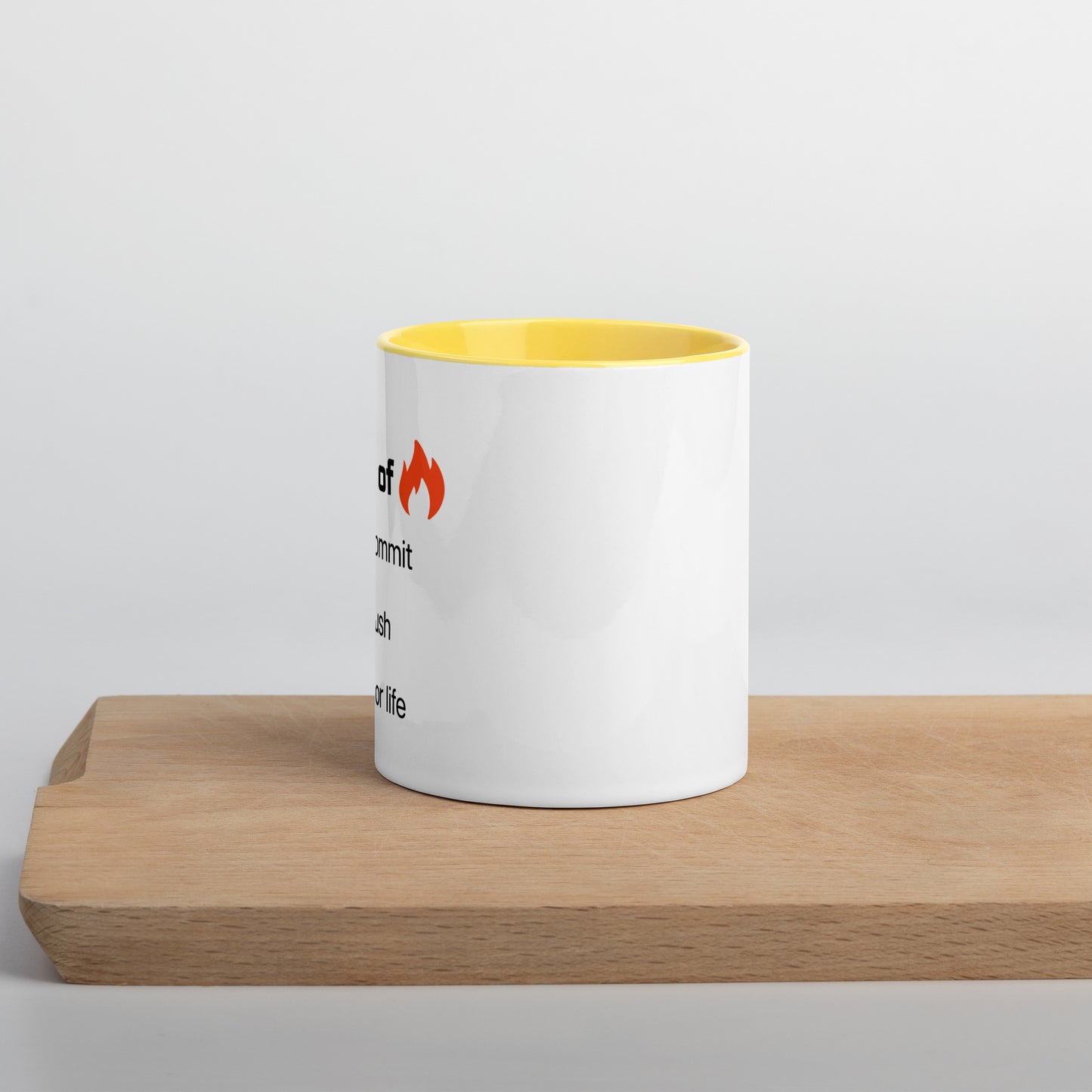 In case of fire. Mug with Color Inside