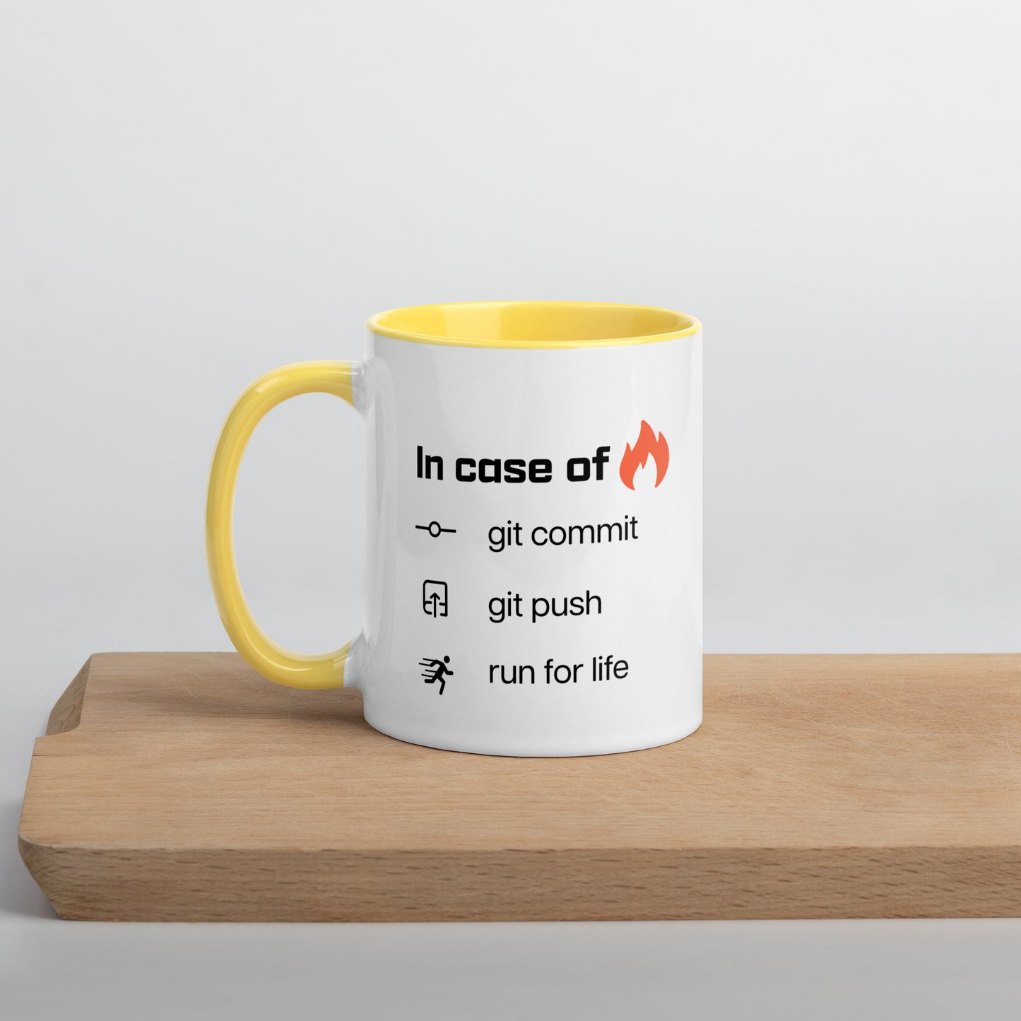 In case of fire. Mug with Color Inside